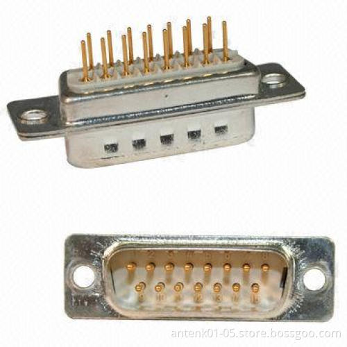 Machined Contact D-sub Connector, Vertical, Female or Male Type